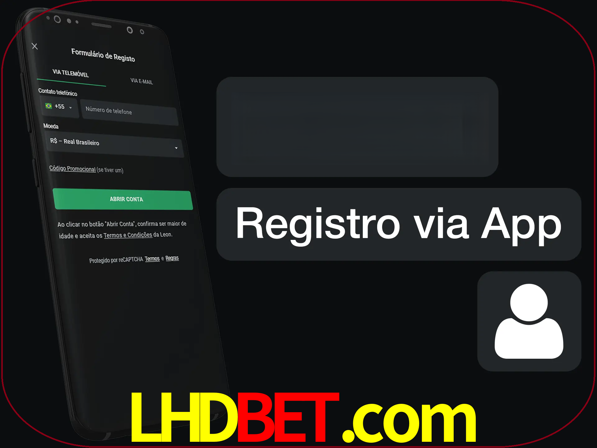 Registre-se com duas etapas usando o aplicativo.