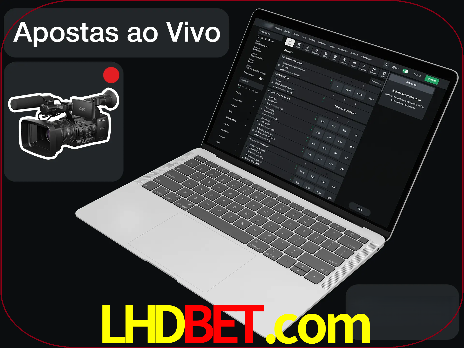 Aposte em formato ao vivo em nosso site.