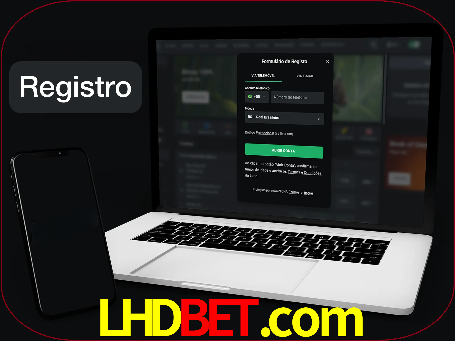 O registro na LeonBet é simples.